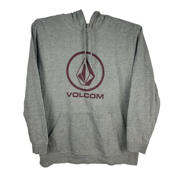 Volcom Heather Gray XXL Pullover Hoodie Logo Graphic Cotton Blend Sweatshirt - Picture 1 of 7